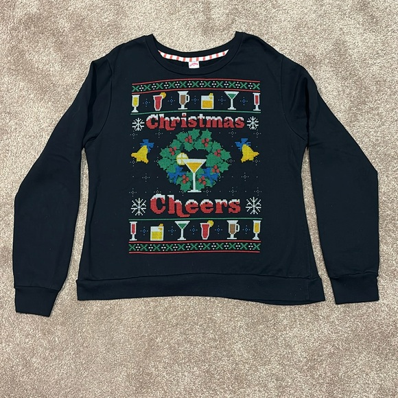 “Holiday Time” Sweatshirt “Ugly Christmas Sweater” fits ladies M-L or Men’s XS - Picture 1 of 13